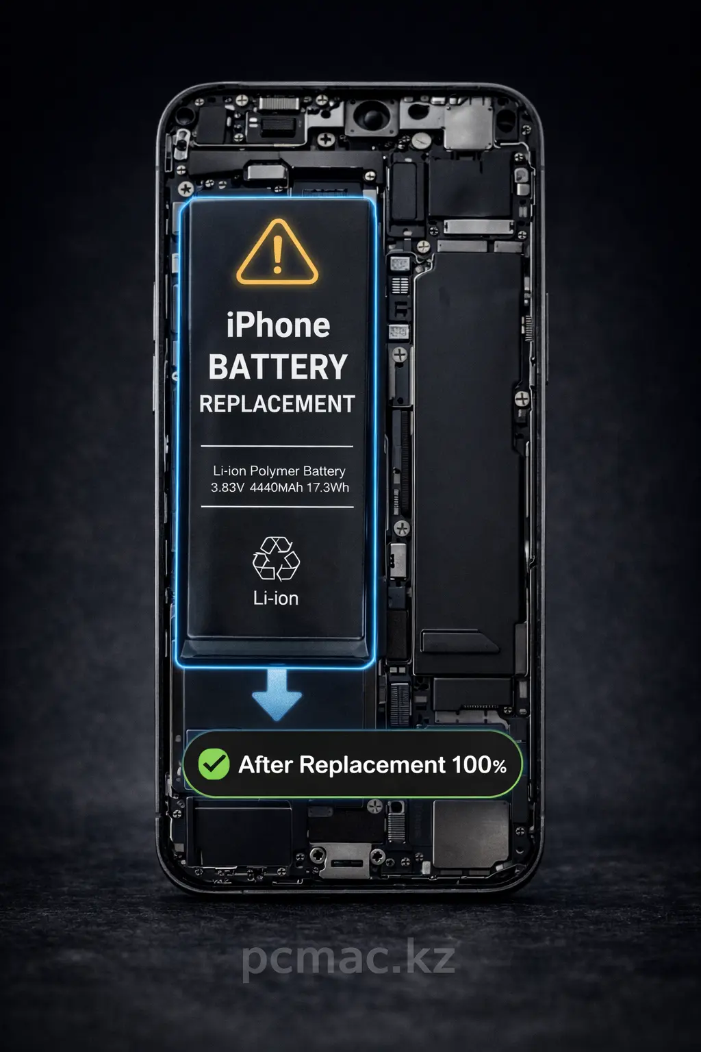 Замена аккумулятора, батареи iPhone в Алматы